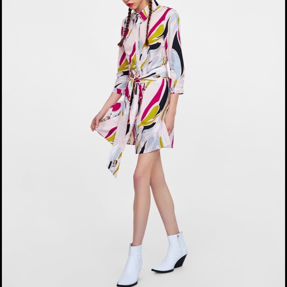 NEW | Zara 100% Cotton Printed Button Down Dress